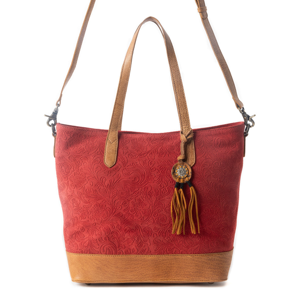 Amber Dune Leather Bag in Red
