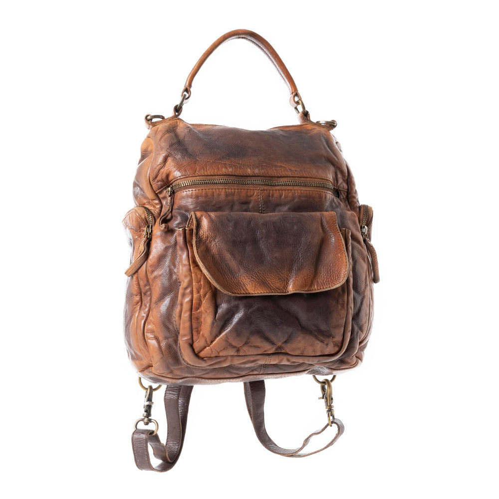 Sheriff’s Dusk Leather Backpack in Smoky Brown