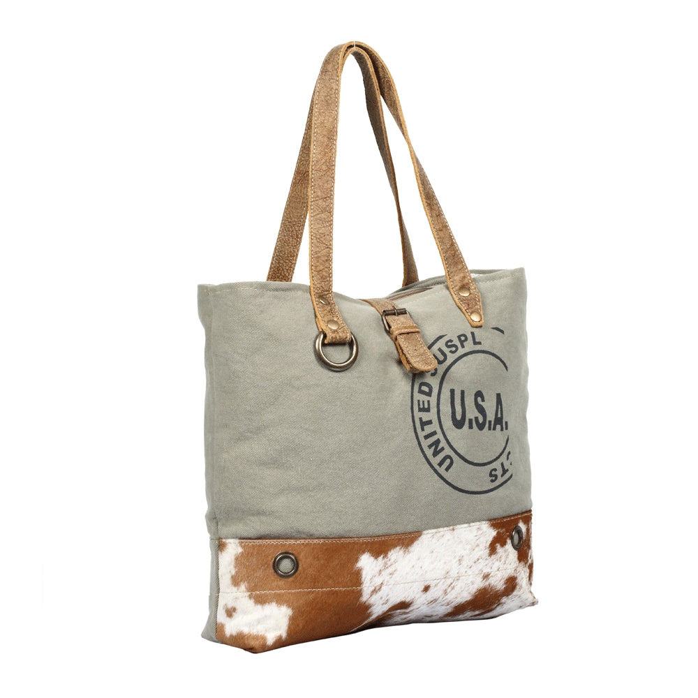 Usa Stamp Tote Bag - Myra Bags