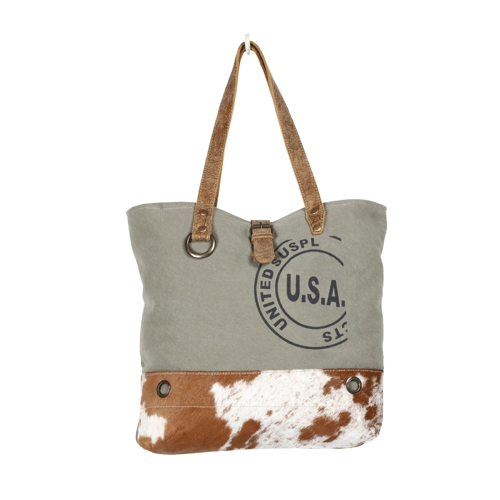 Usa Stamp Tote Bag - Myra Bags