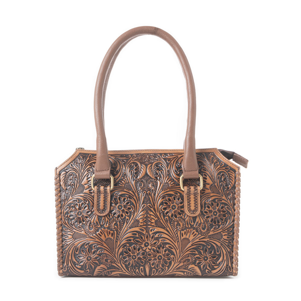 Midnight Grace Handtooled Leather Bag in Brown
