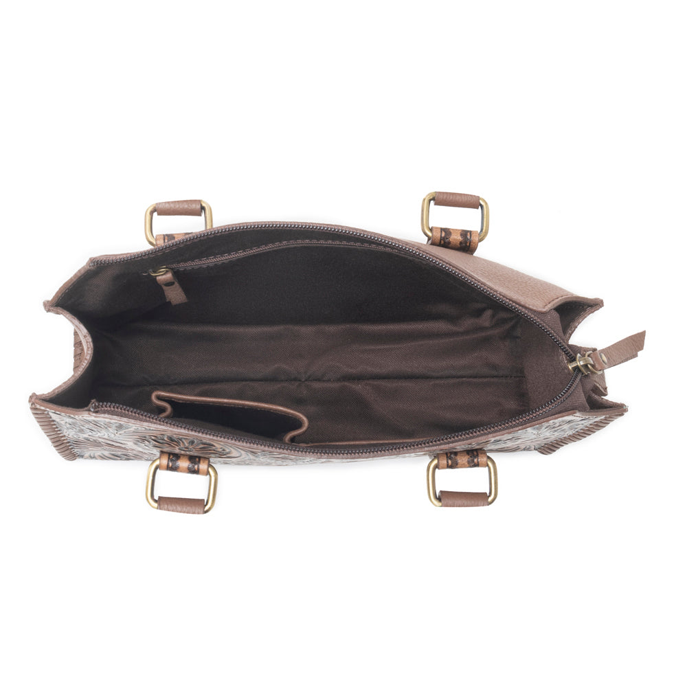 Midnight Grace Handtooled Leather Bag in Brown