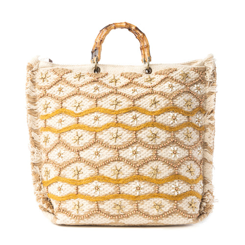 Solana Weave Hand Embroidered Tote Bag Variant Combo