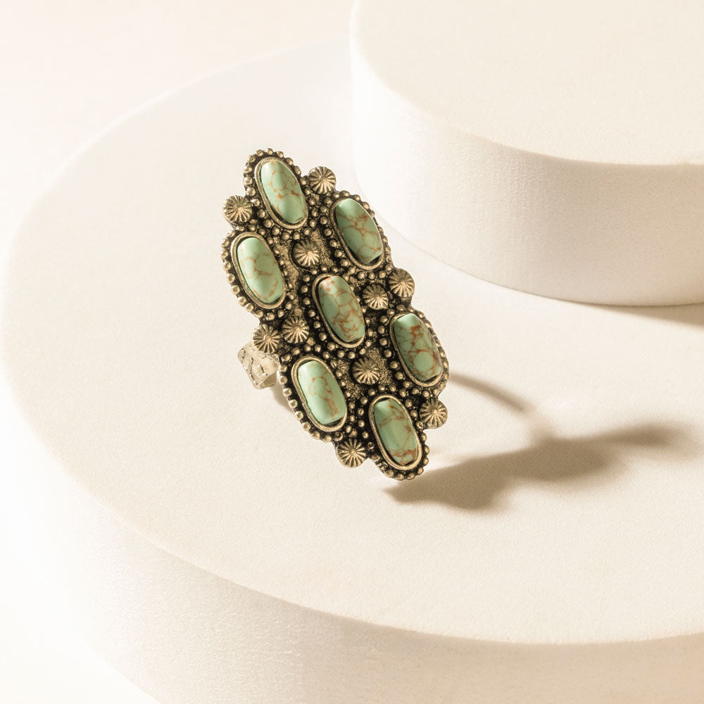 Seven Stones of the West Ring in Canyon Teal