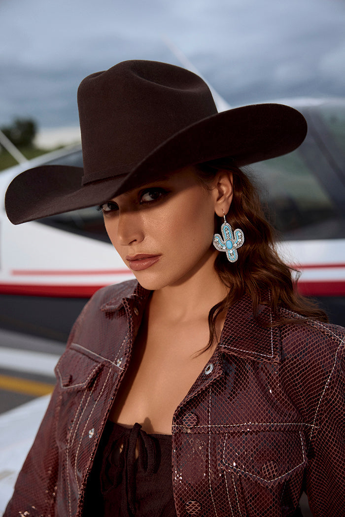Jolene Bloom Earrings in Cactus Blue