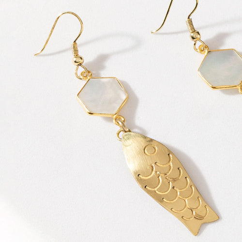 Odessa Charm Earrings in Brass Glow