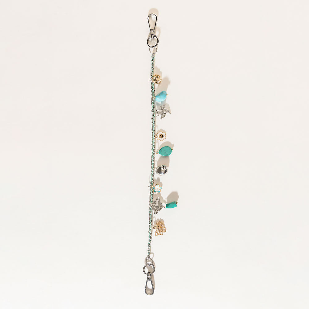Seaside Relic Bag Charm in Lagoon Blue