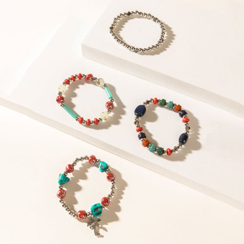 Islander Bliss Stack Bracelet in Lagoon Coral