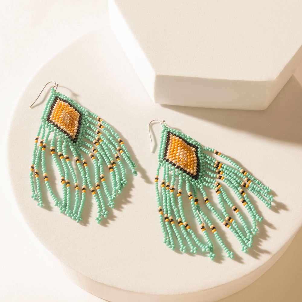 Dakota Diamond Earrings in Sky Teal