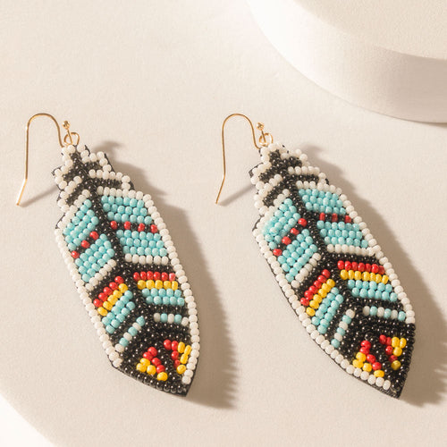 Zuni Feather Earrings in Skyfall Blue