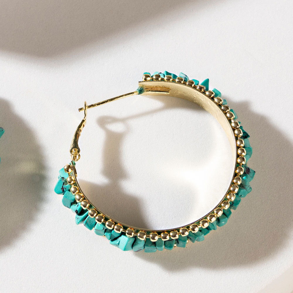 Howlite Halo Earrings in Mineral Teal