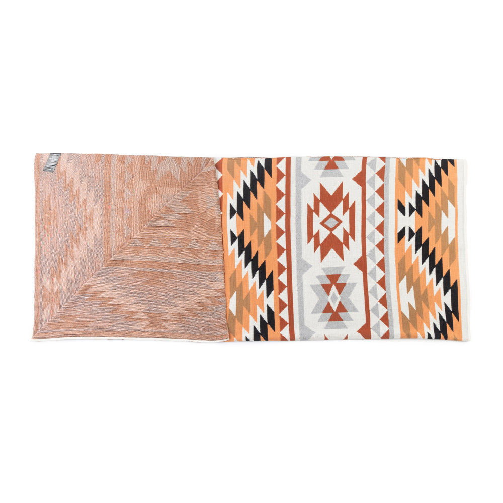 Desert Mesa Aztec Cotton Throw in Saddle Sand