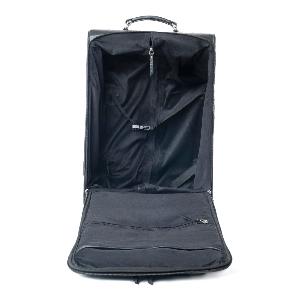 Prairie Shadow Handtooled Hairon Leather Trolley in Stallion Noir