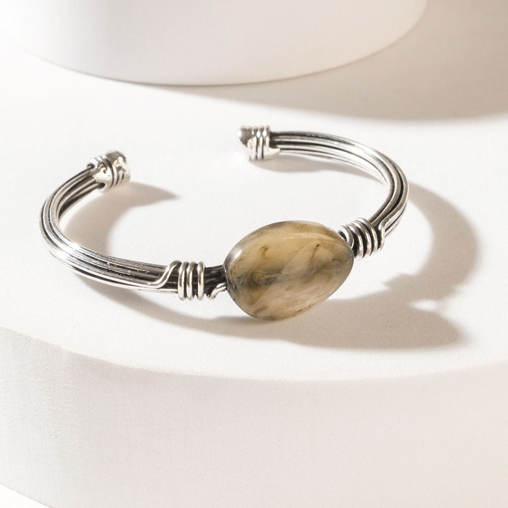 Wanderer’s Orb Cuff in Brushed Silver