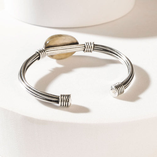 Wanderer’s Orb Cuff in Brushed Silver