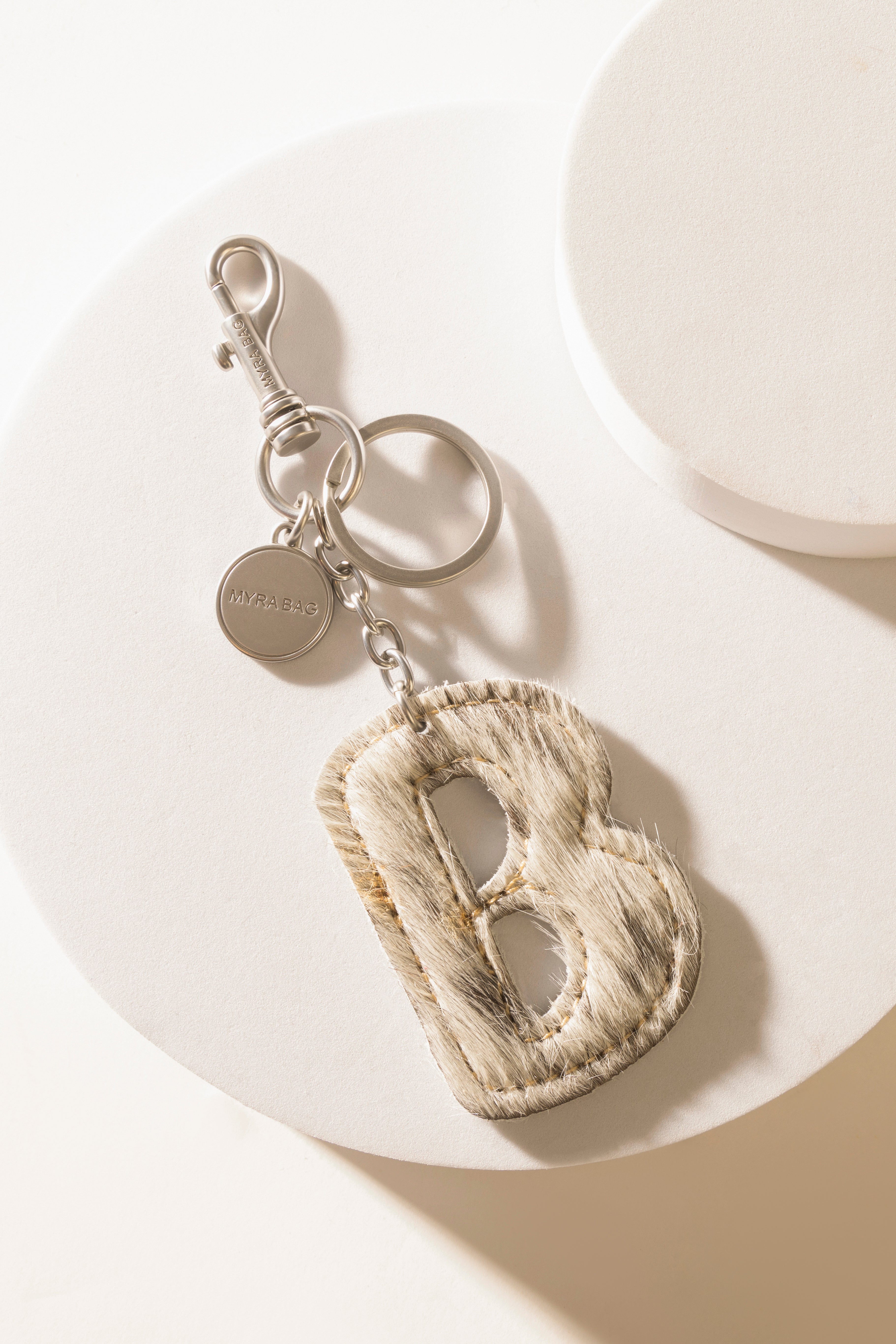 Alpha Hairon Bag Charm in Black & White
