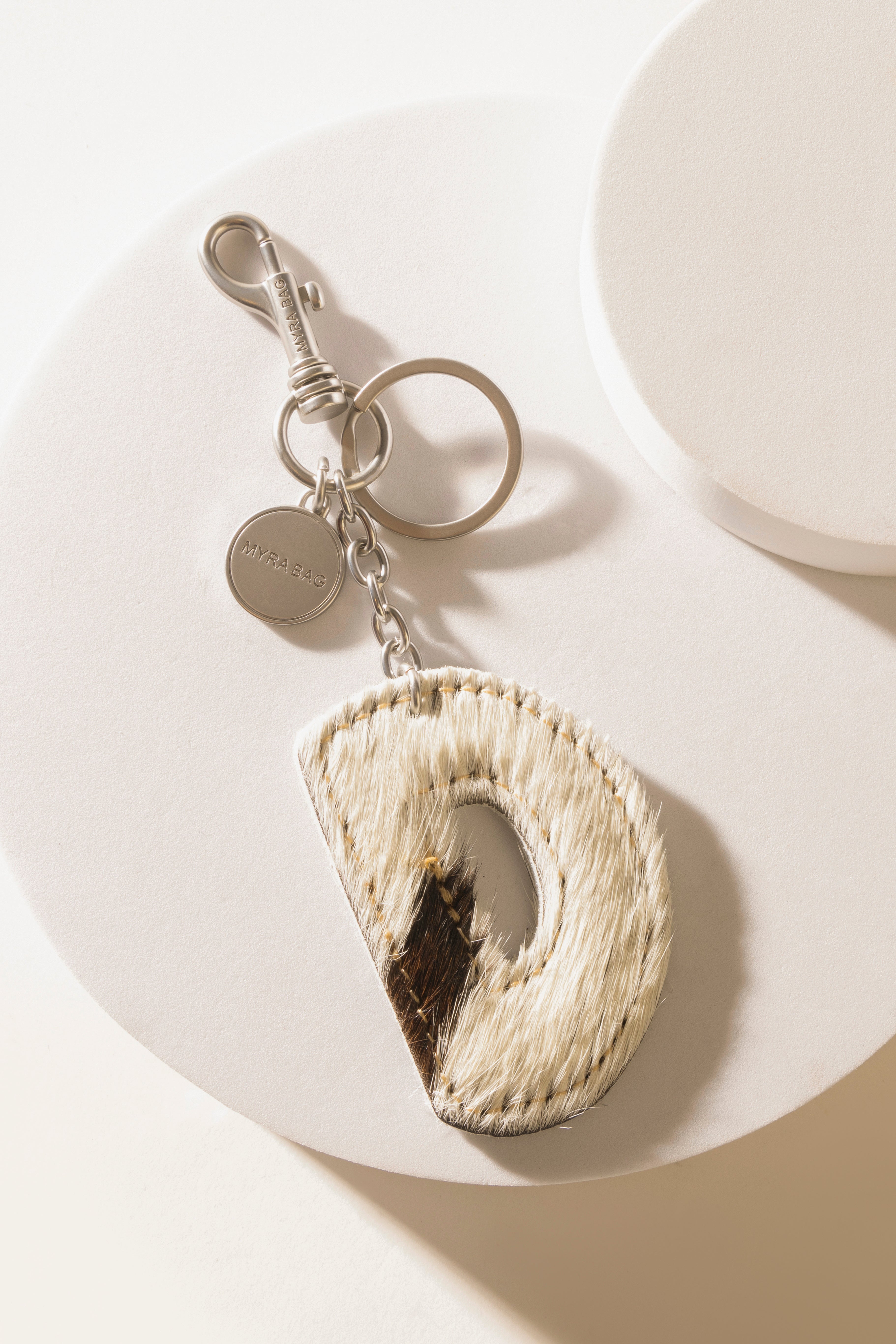Alpha Hairon Bag Charm in Black & White
