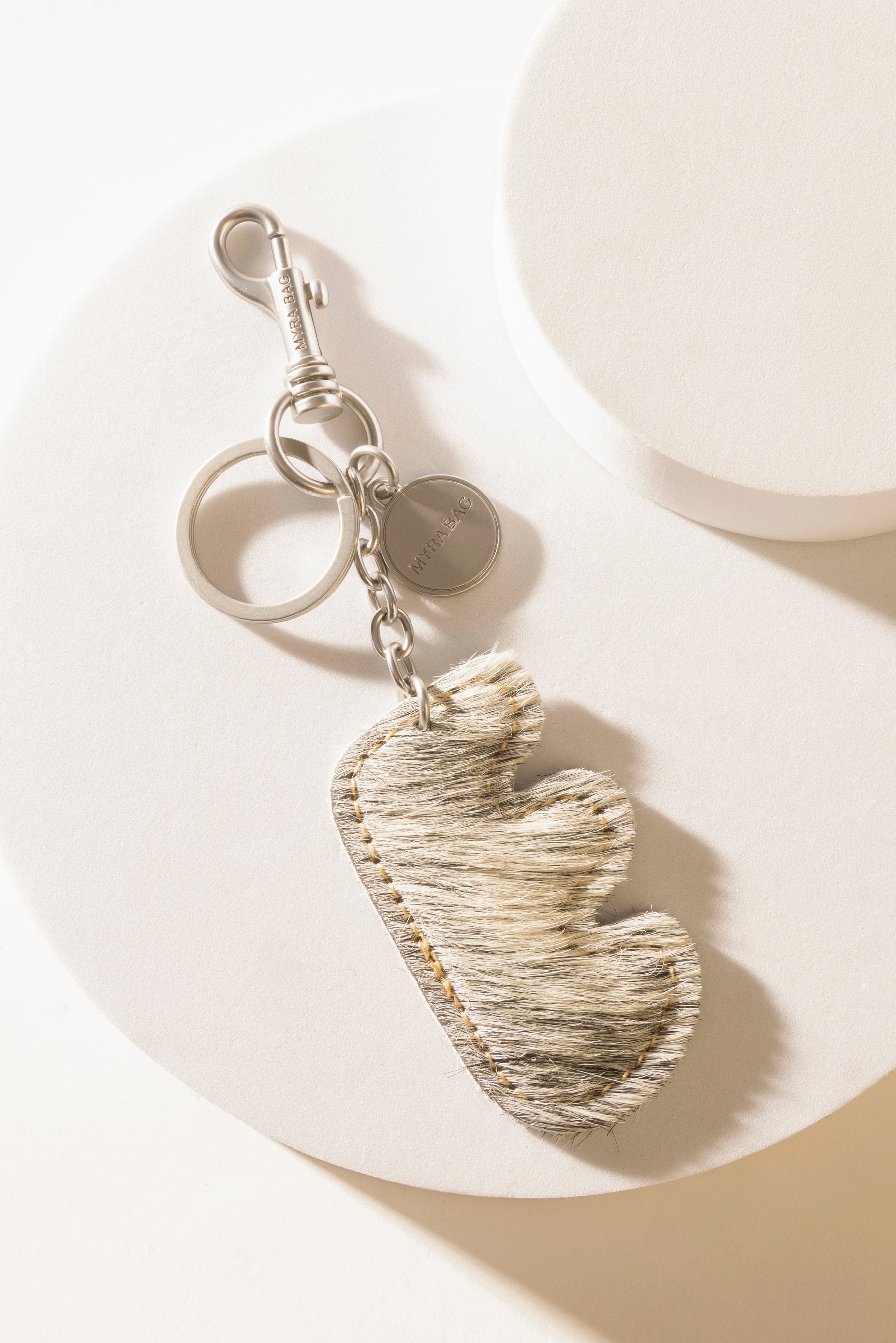 Alpha Hairon Bag Charm in Black & White