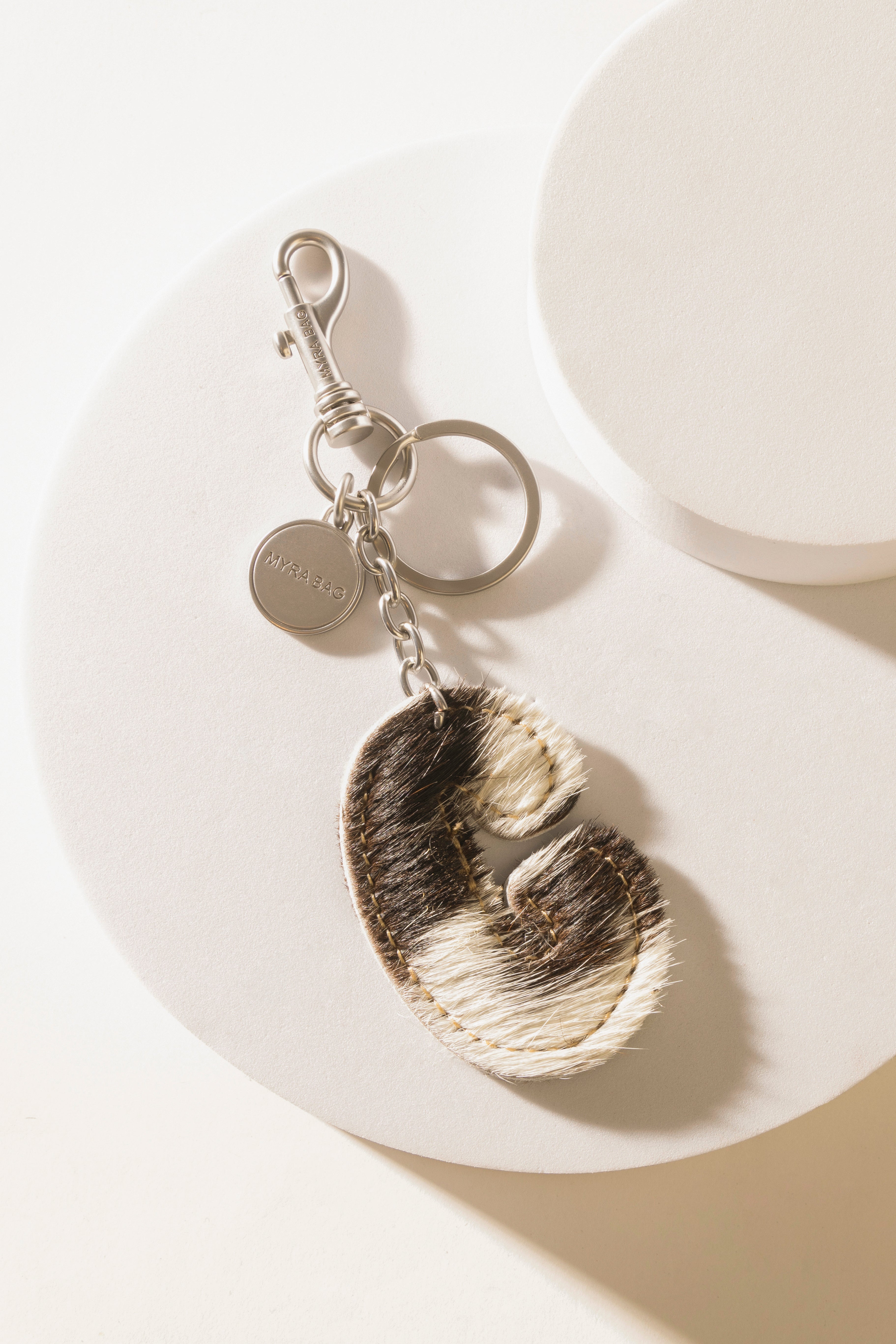 Alpha Hairon Bag Charm in Black & White