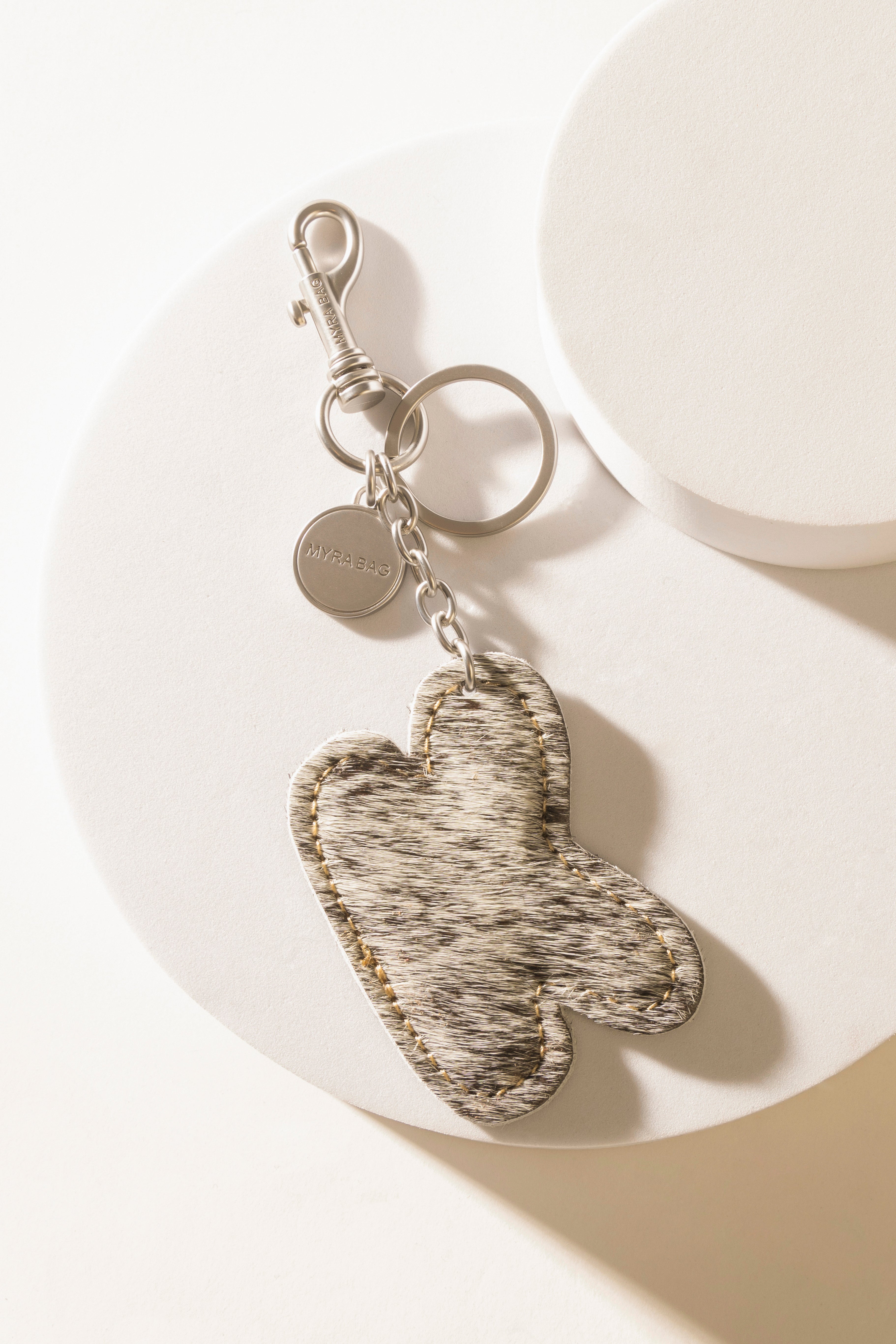 Alpha Hairon Bag Charm in Black & White