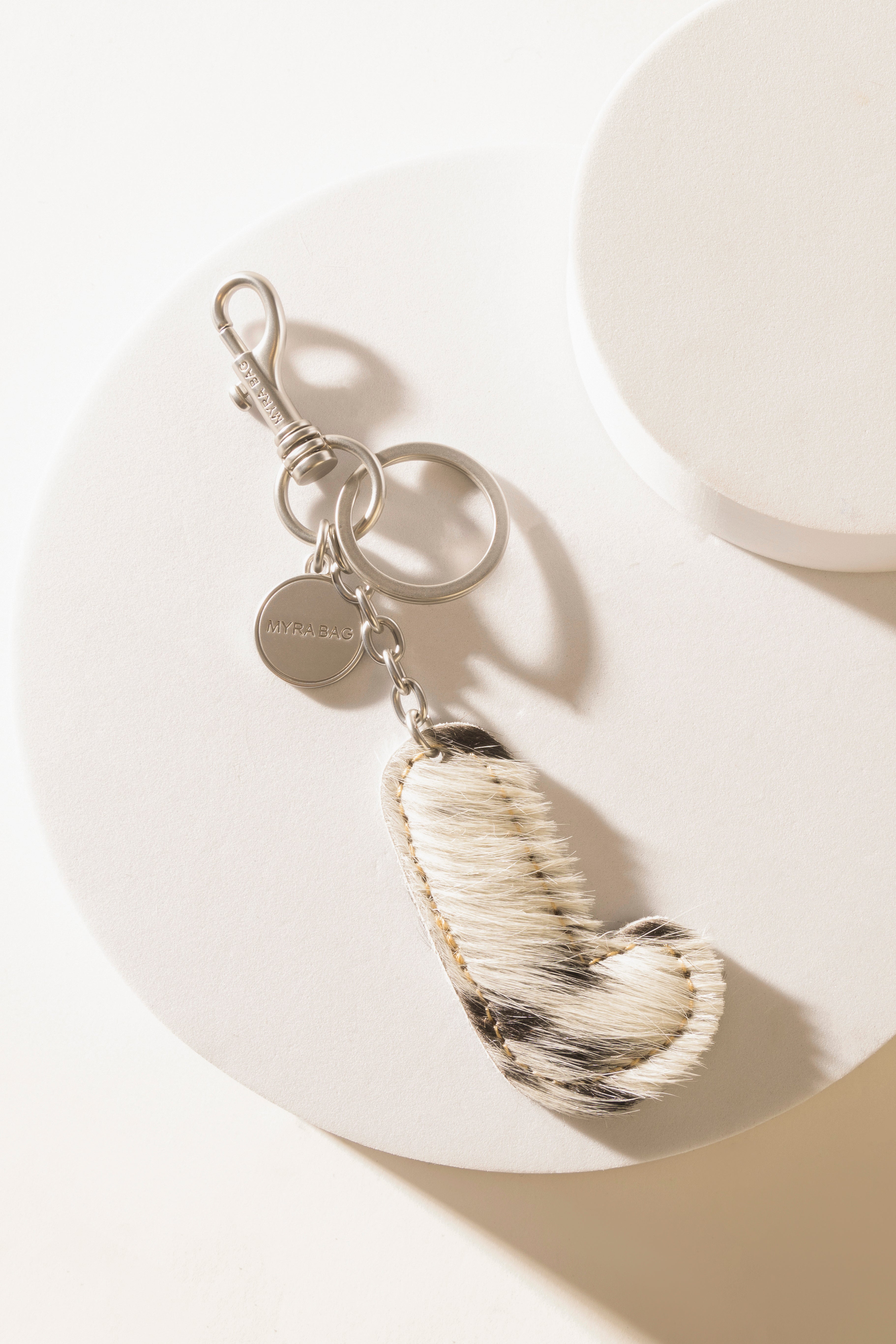 Alpha Hairon Bag Charm in Black & White