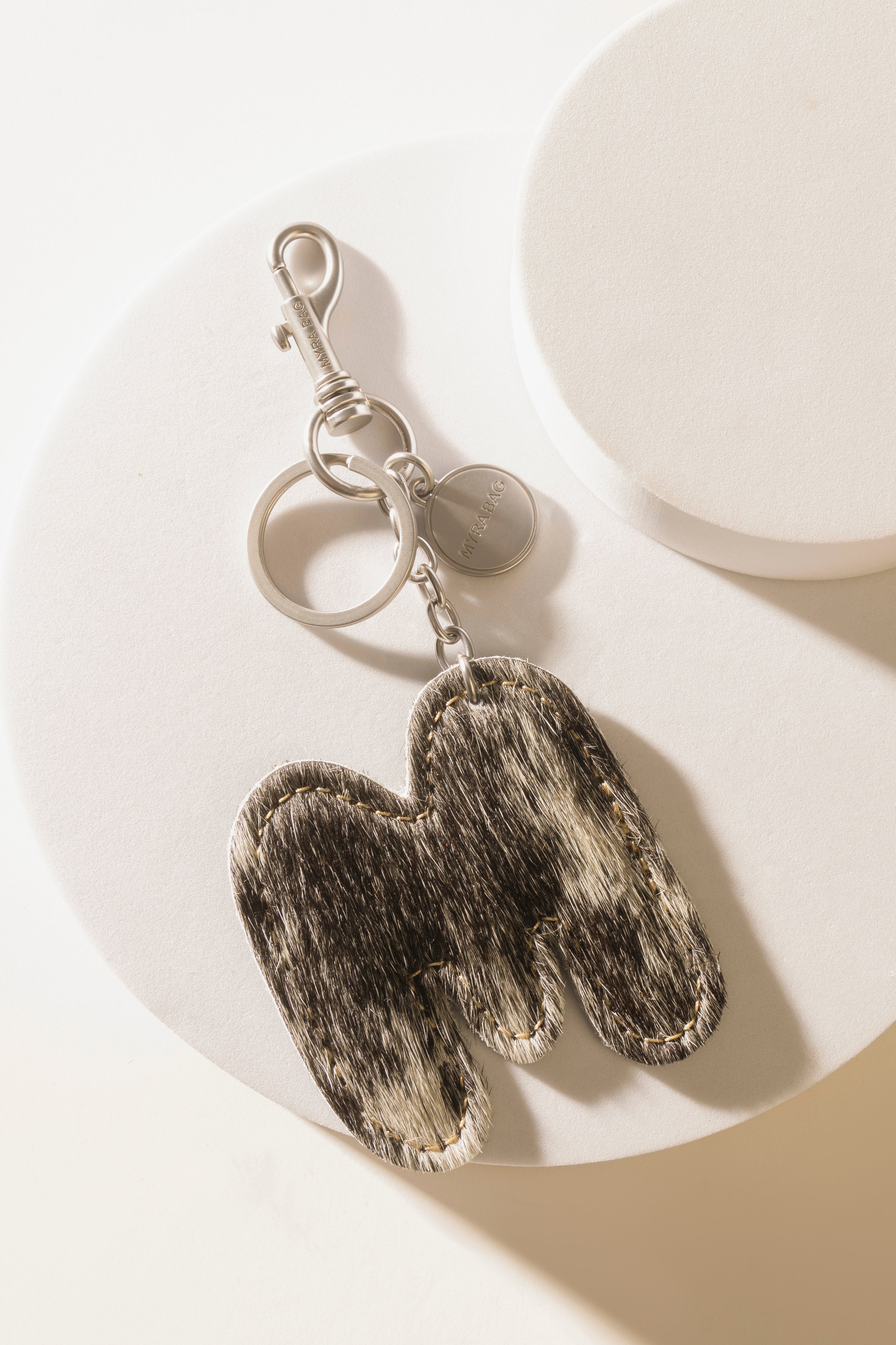 Alpha Hairon Bag Charm in Black & White