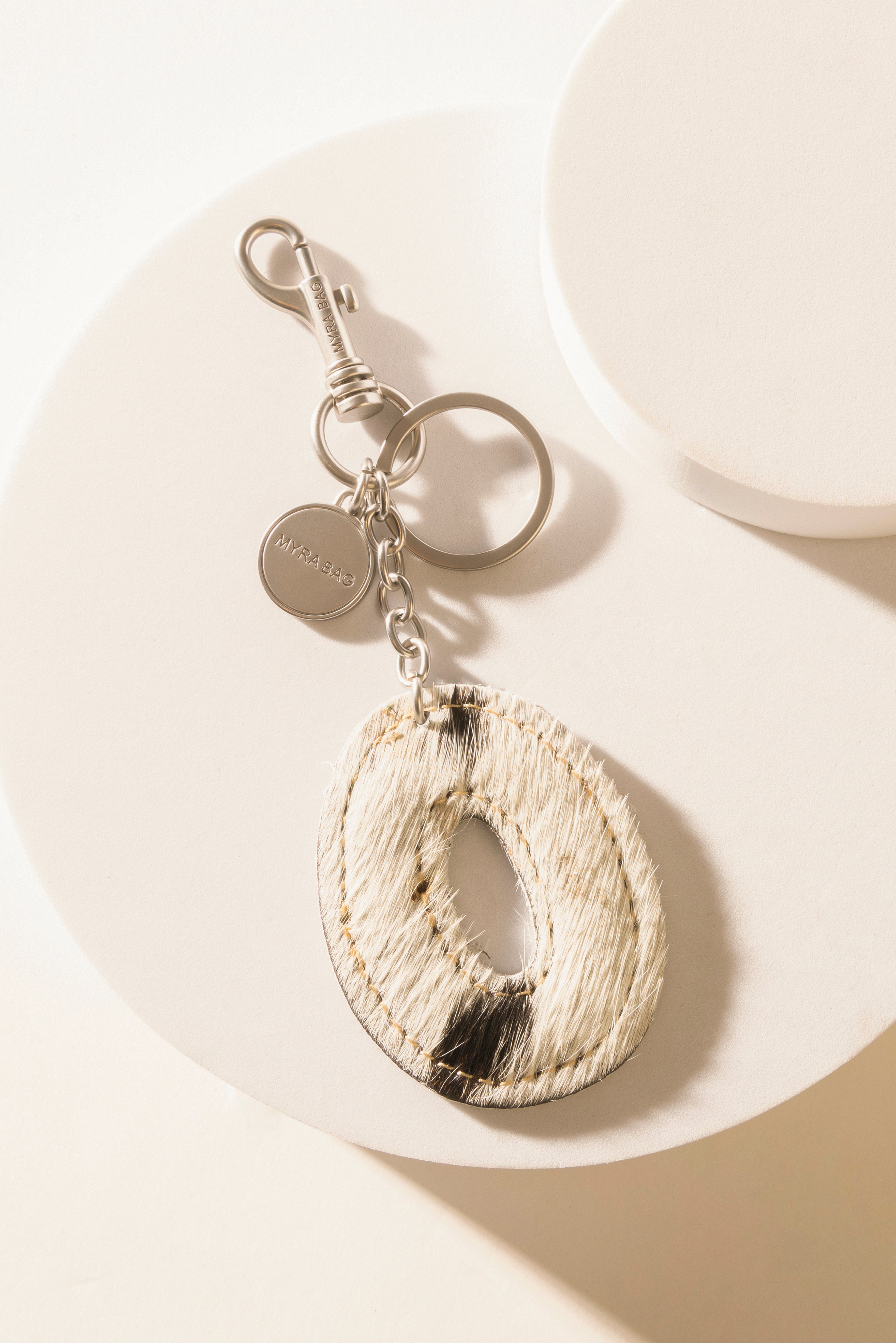 Alpha Hairon Bag Charm in Black & White