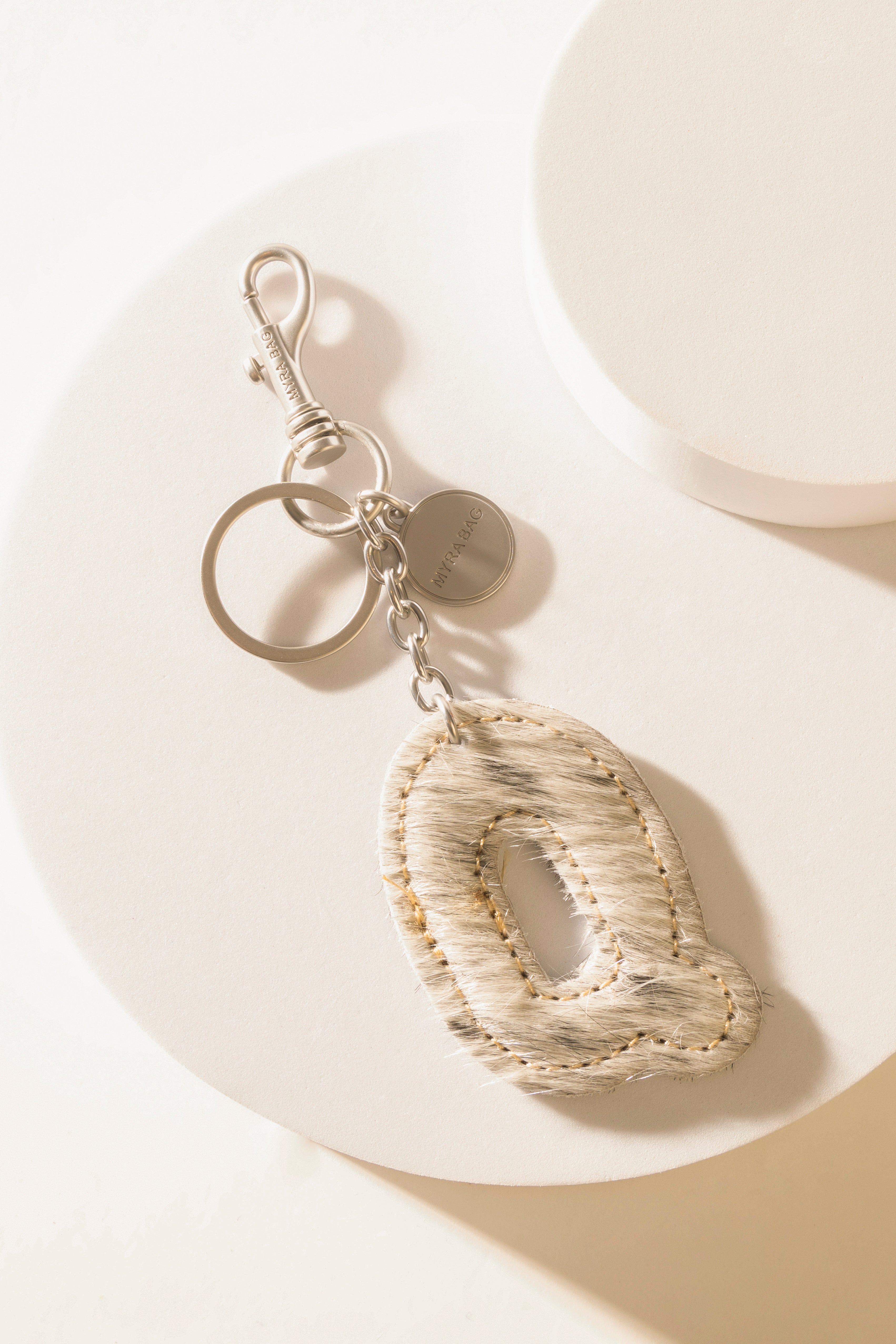 Alpha Hairon Bag Charm in Black & White