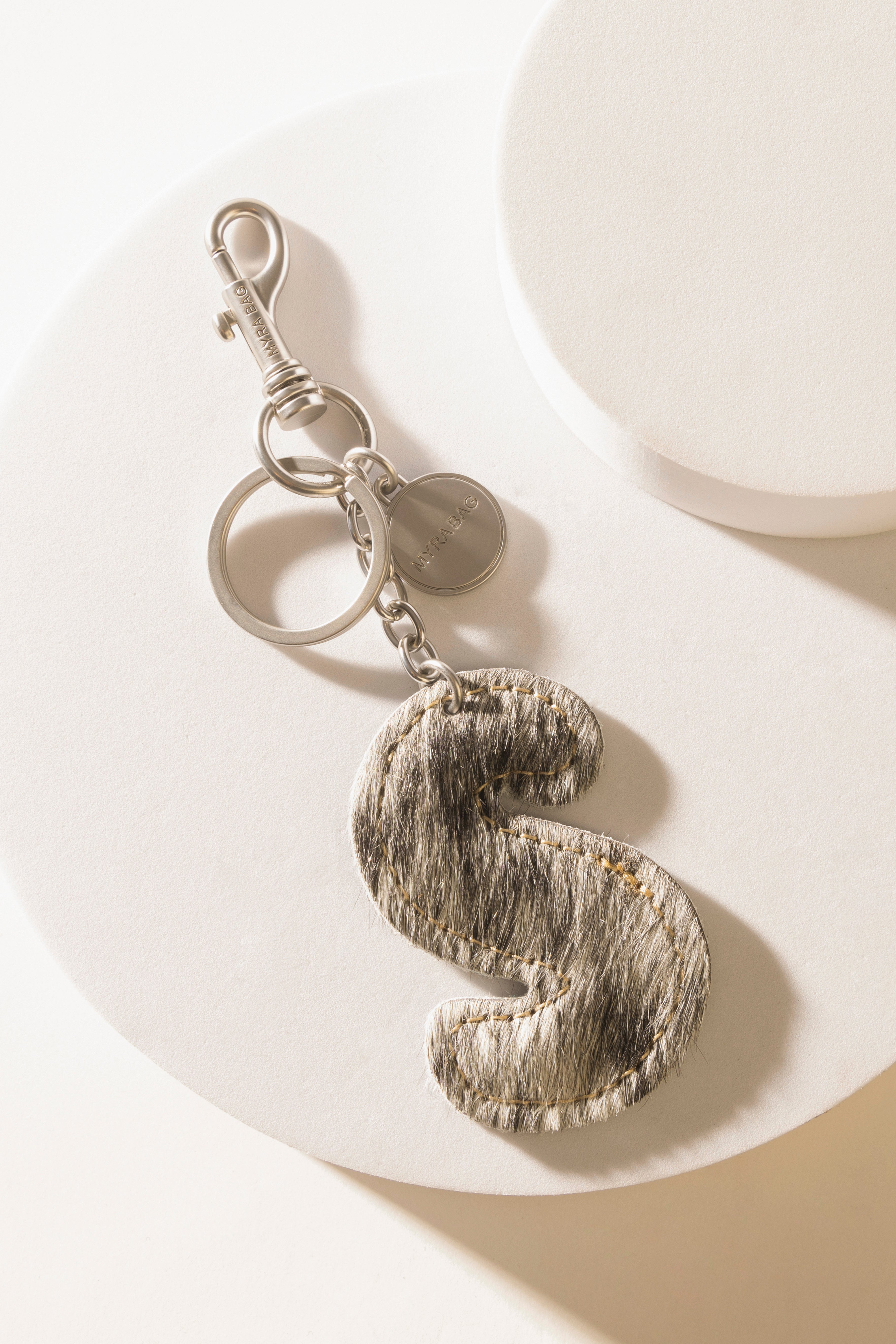 Alpha Hairon Bag Charm in Black & White
