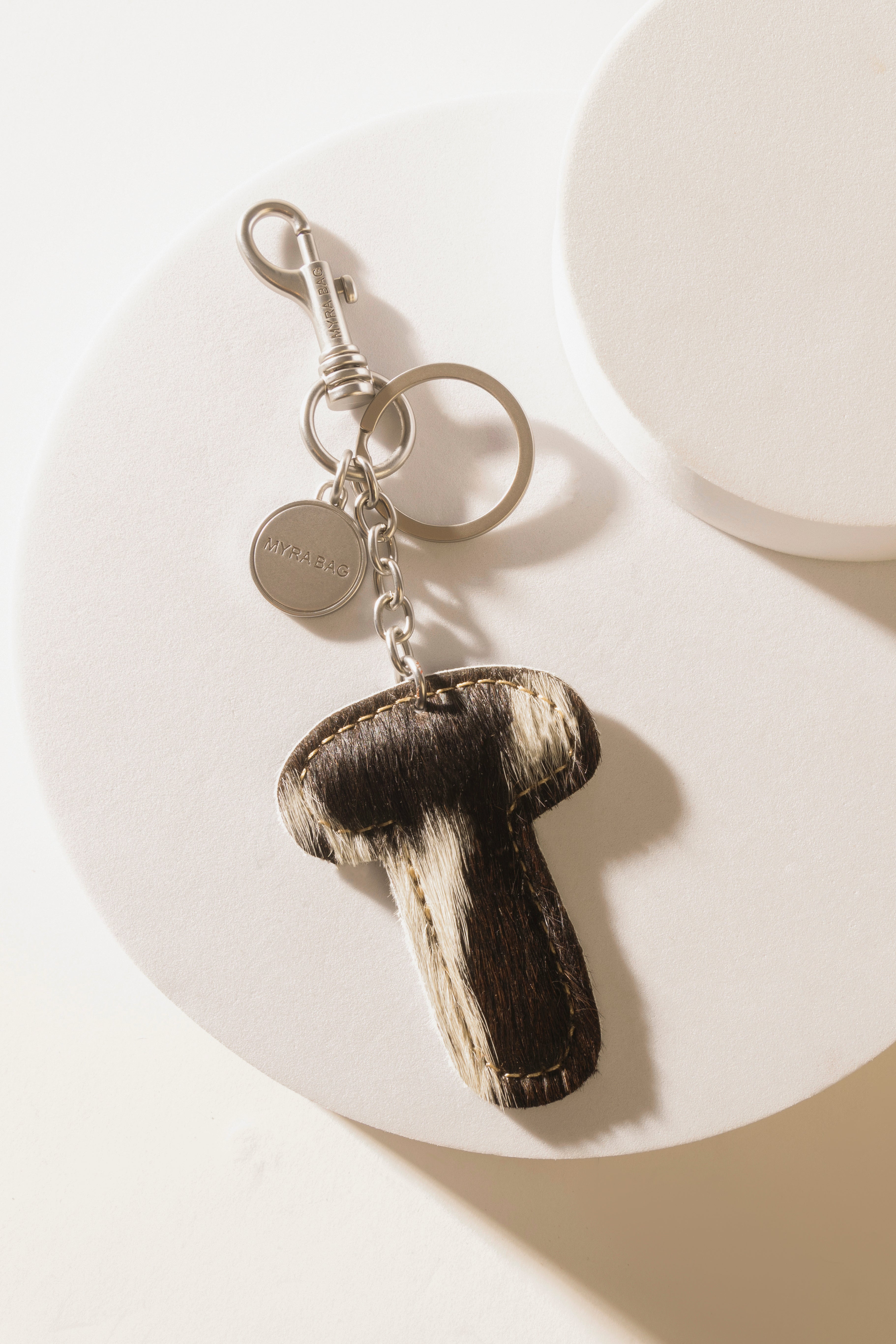 Alpha Hairon Bag Charm in Black & White