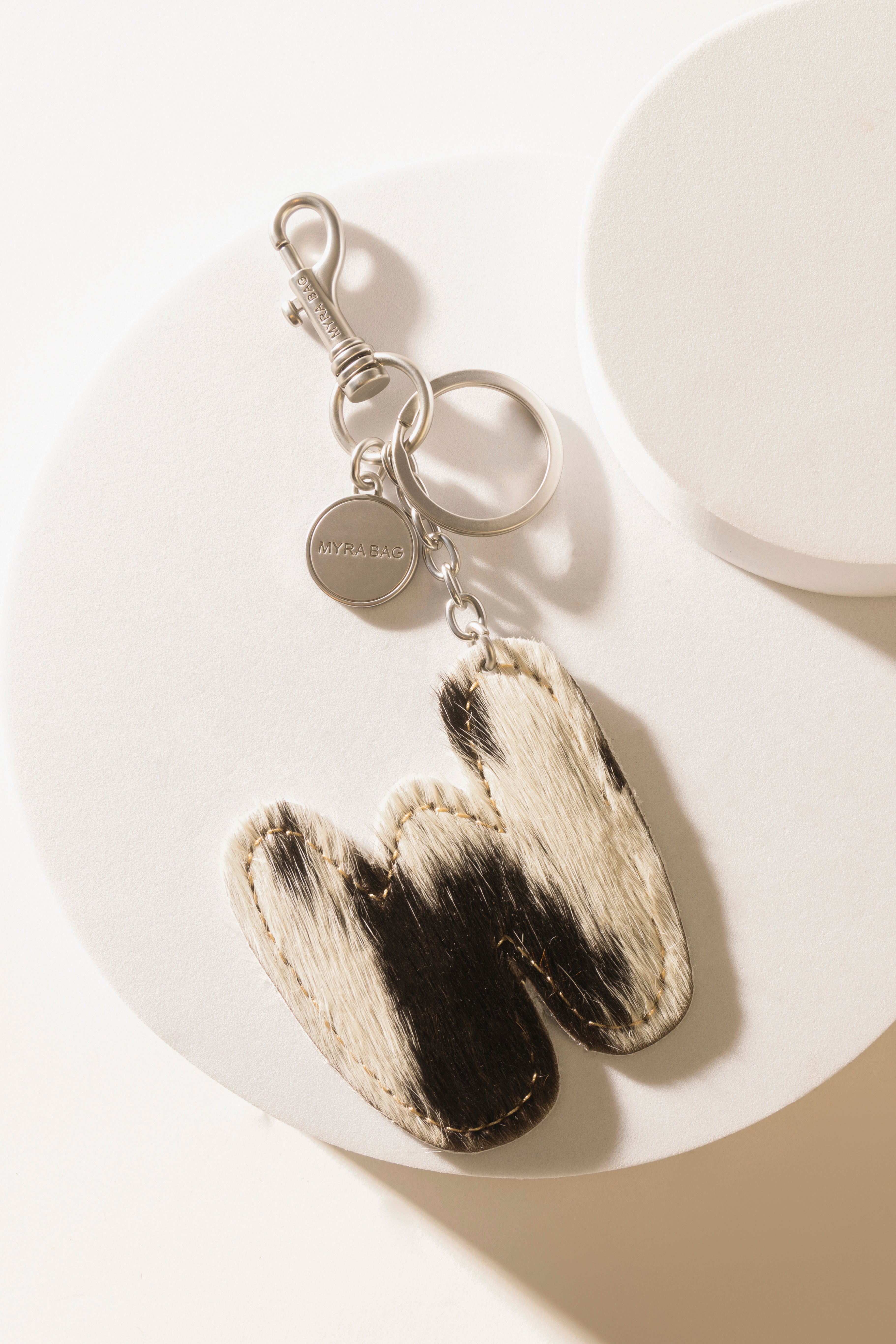 Alpha Hairon Bag Charm in Black & White