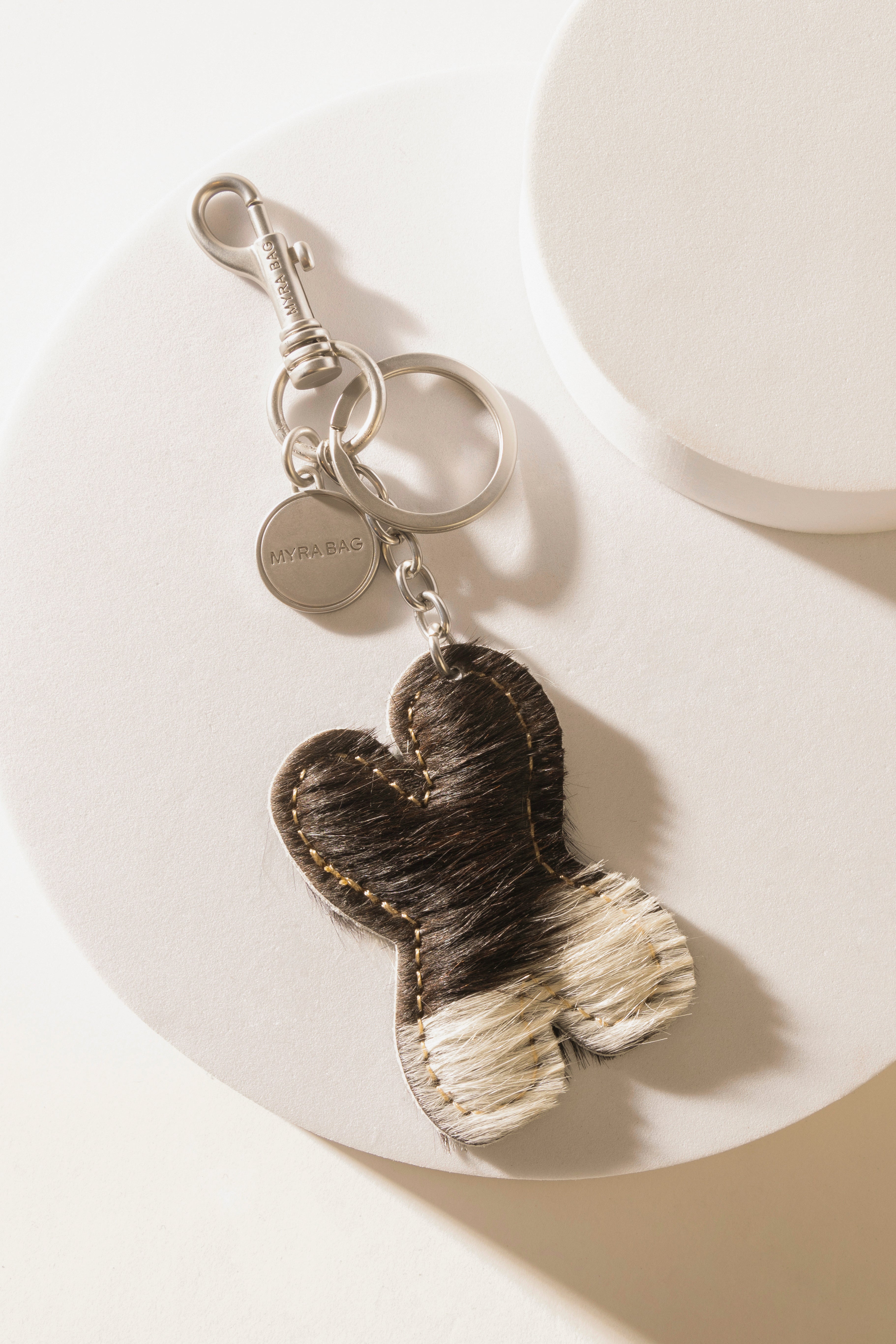 Alpha Hairon Bag Charm in Black & White