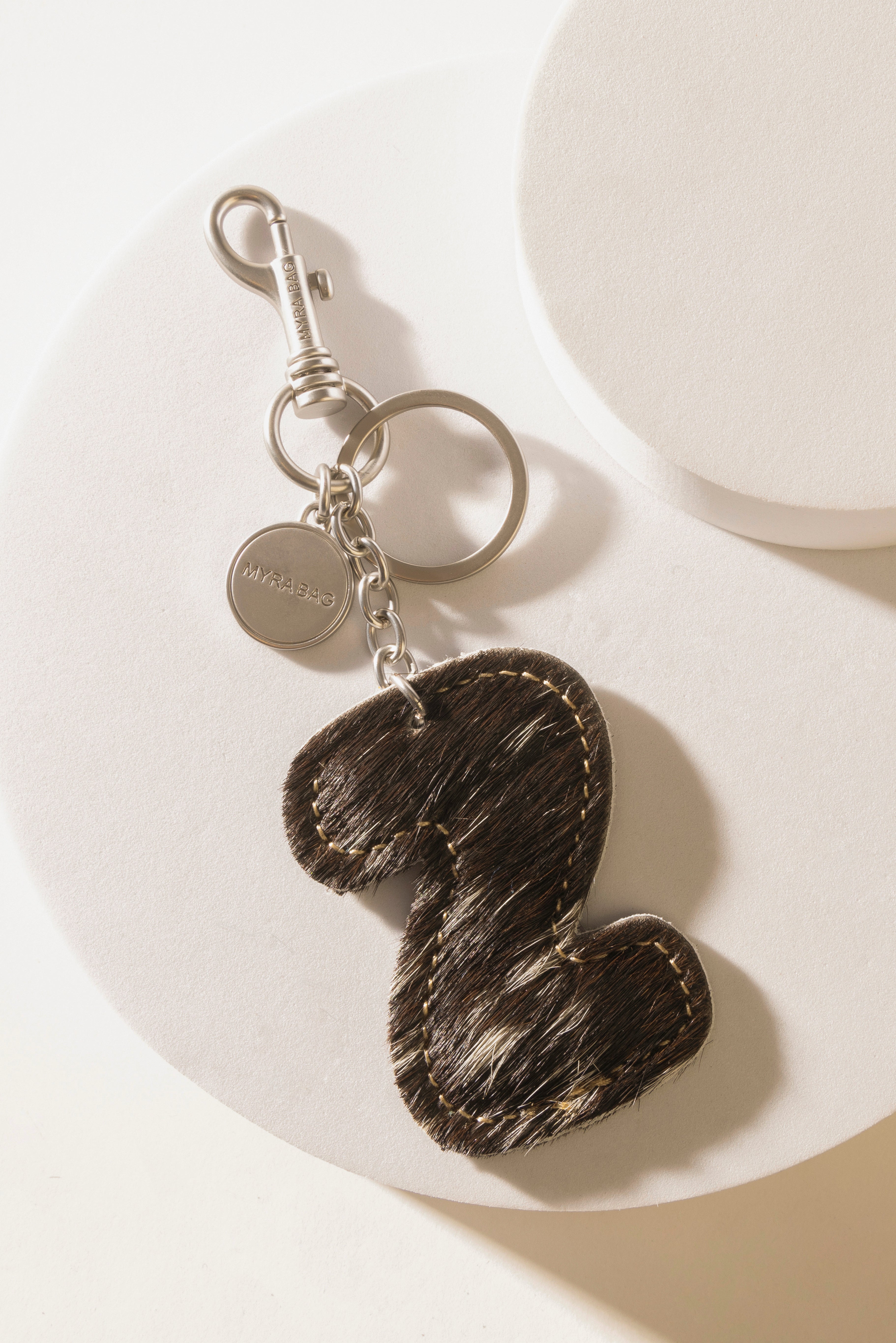 Alpha Hairon Bag Charm in Black & White