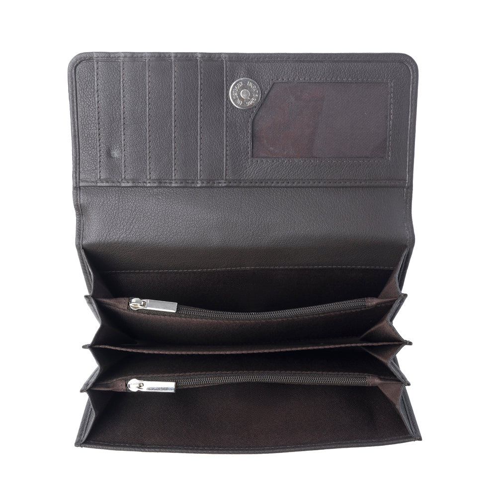 Vanilla Vine Woven Wallet in Sepia Bloom