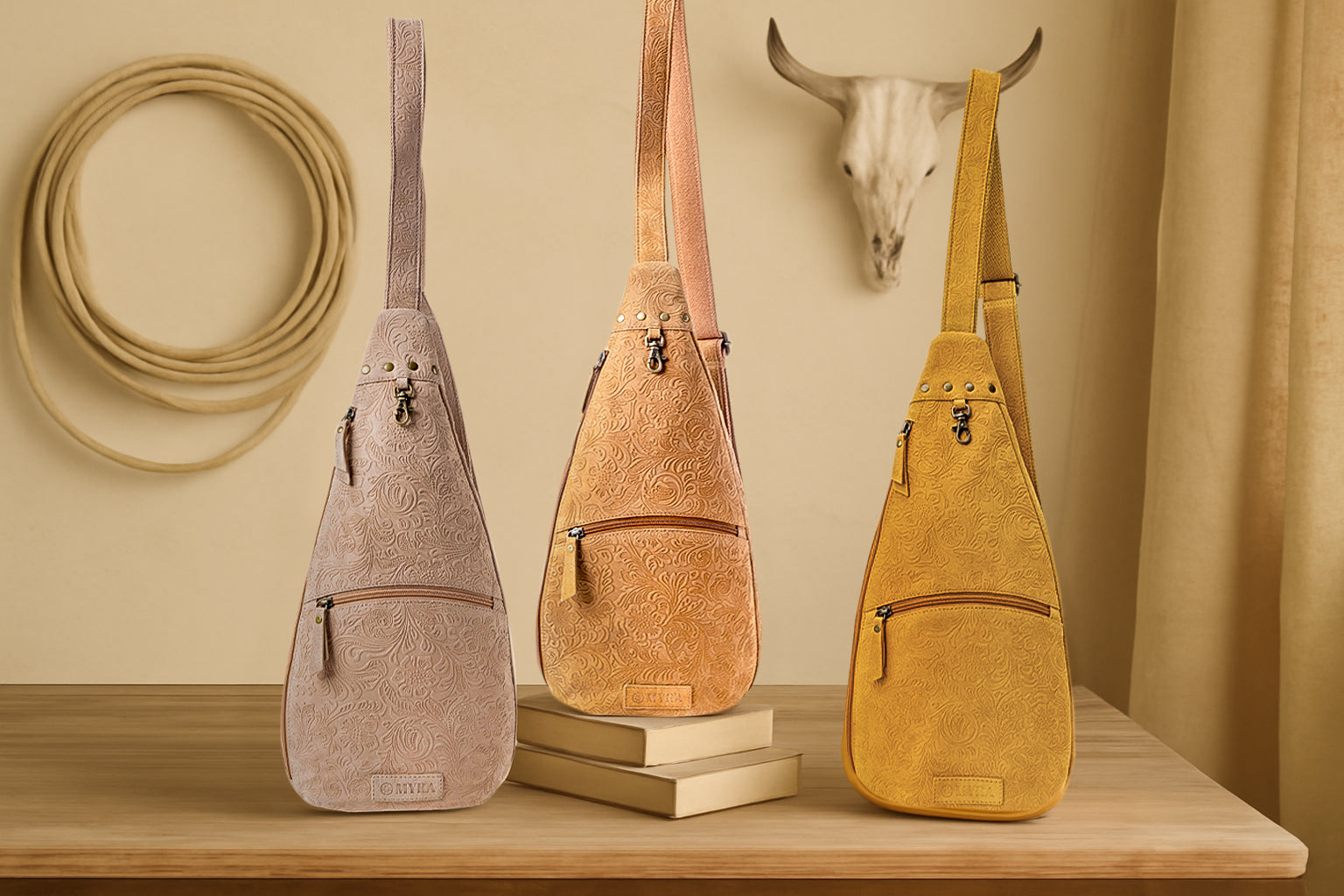 Marigold Scroll Sling Bag Variant Combo