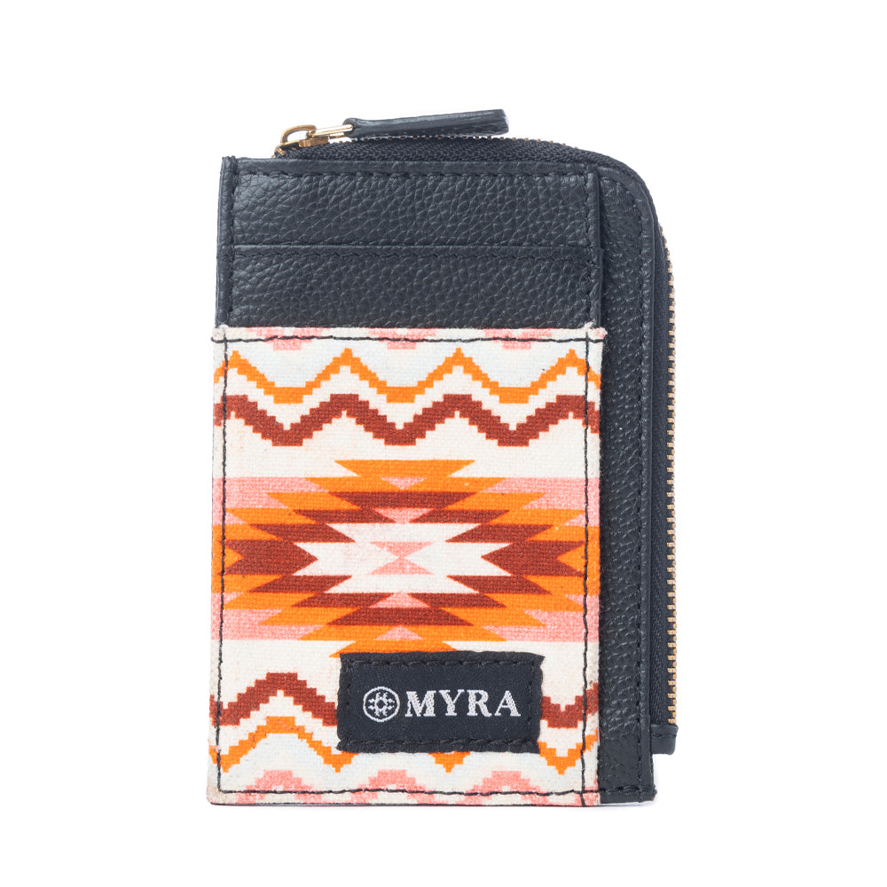 Prism Dawn Leather Credit Card Holder in Mesa Rust