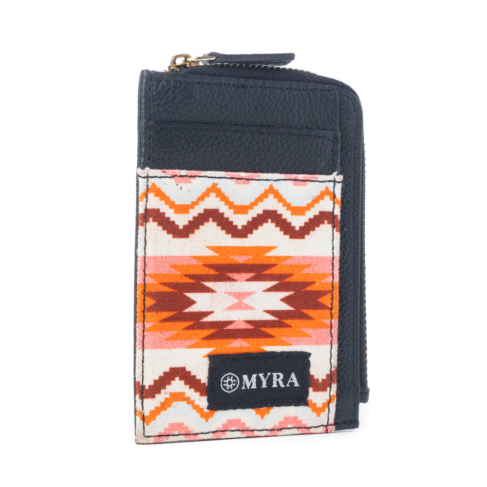 Prism Dawn Leather Credit Card Holder in Mesa Rust