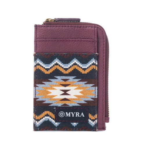 Ember Horizon Leather Credit Card Holder in Vintage Berry