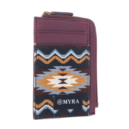 Ember Horizon Leather Credit Card Holder in Vintage Berry
