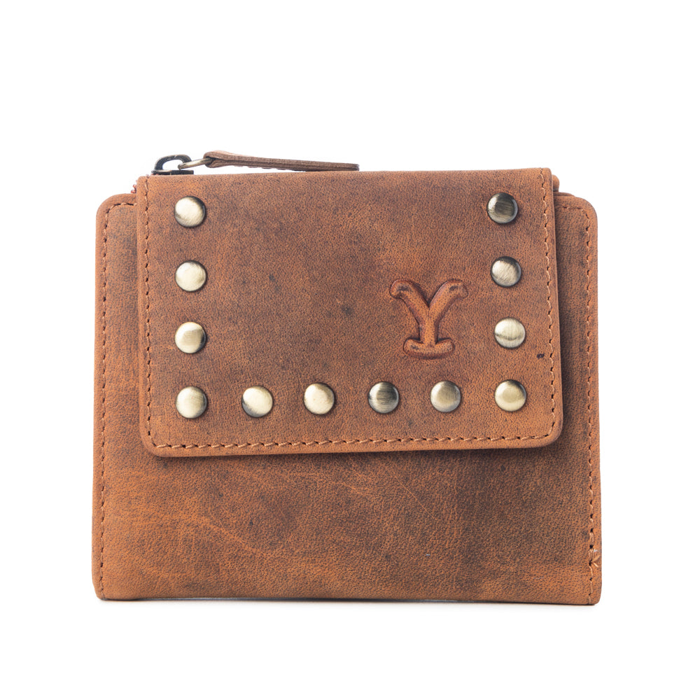 Yellowstone Westmere Studded Credit Card Holder in Amber