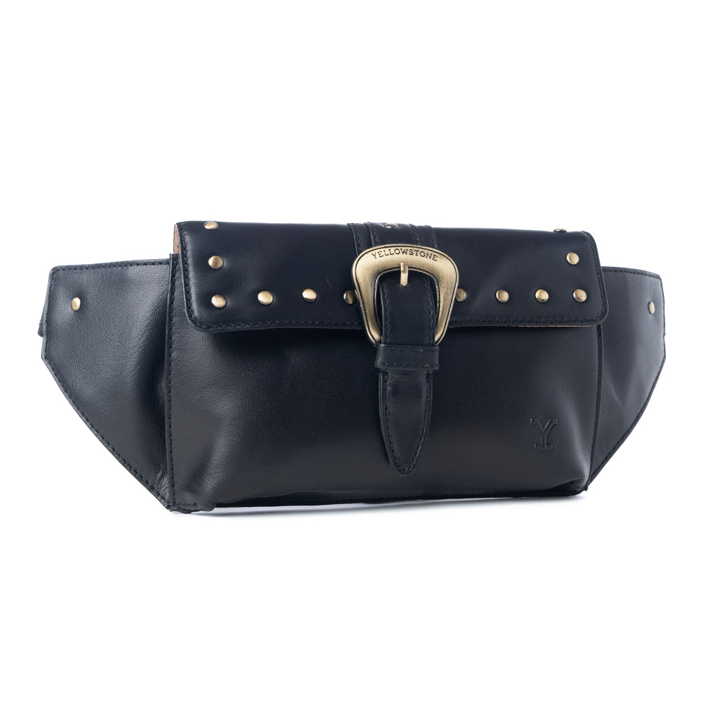 Yellowstone High Plains Studded Fanny Pack with Buckle in Ash