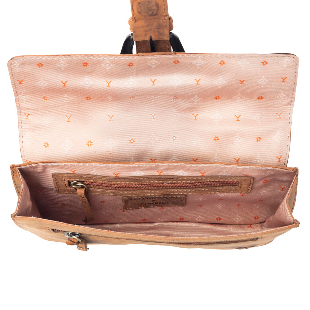 Yellowstone High Plains Studded Fanny Pack with Buckle in Amber