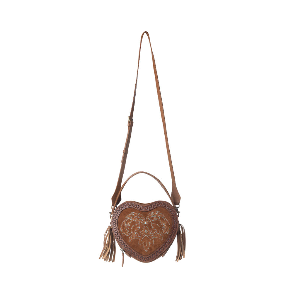 Myra Rodeo Romance Handtooled Leather Bag in Saddle Bronze
