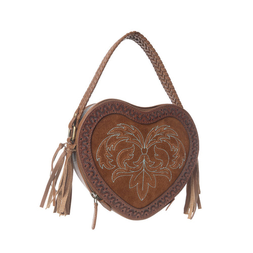 Myra Rodeo Romance Handtooled Leather Bag in Saddle Bronze