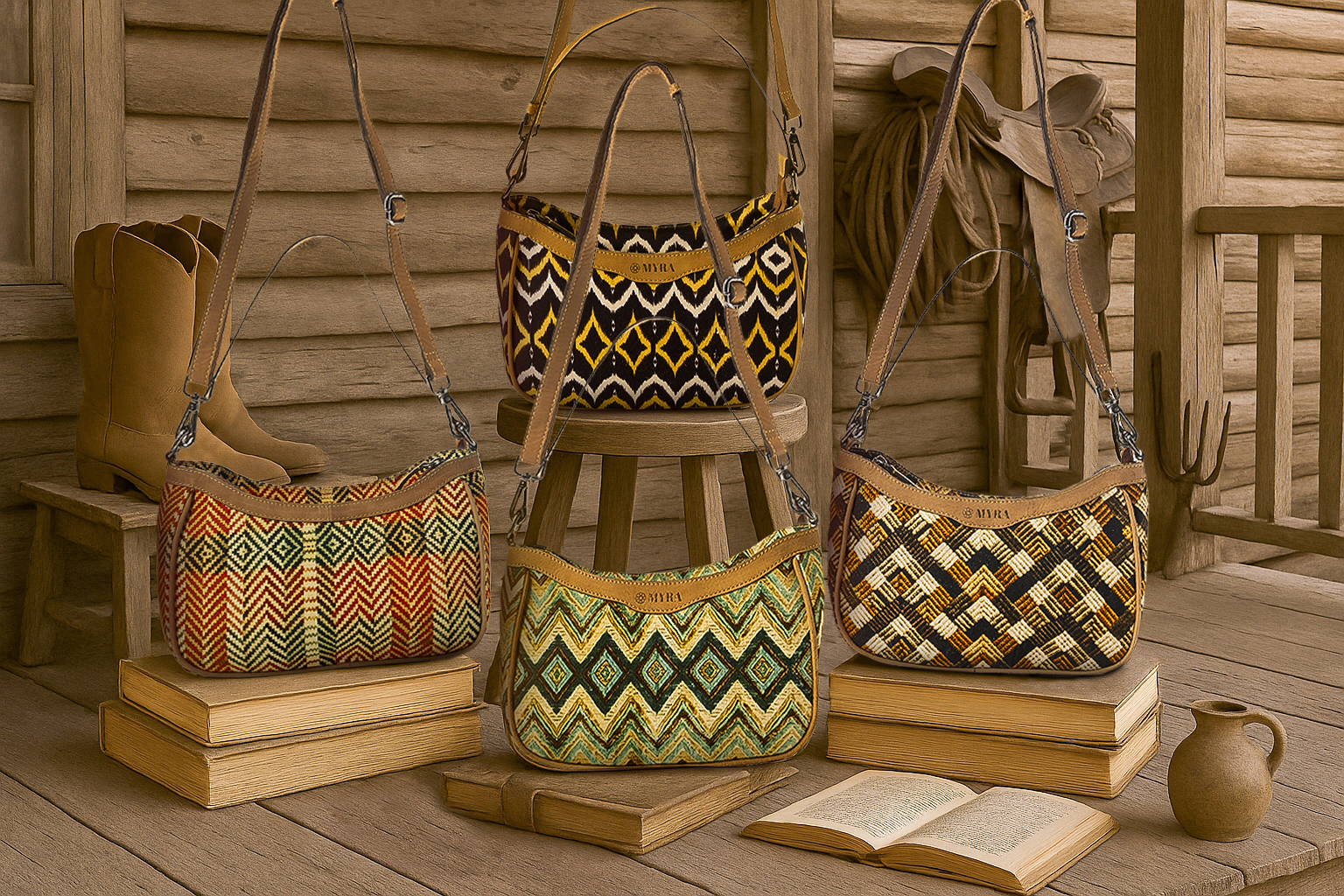 Harvest Chevron Crossbody Bag In Purple