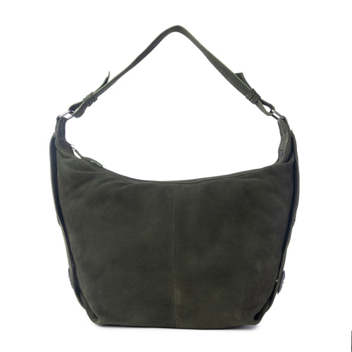 Hunter’s Grove Suede Leather Shoulder Bag in Ranch Olive