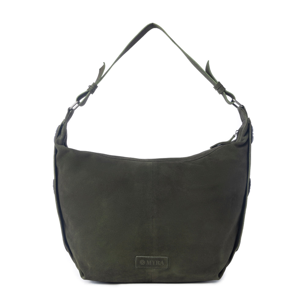 Hunter’s Grove Suede Leather Shoulder Bag in Ranch Olive