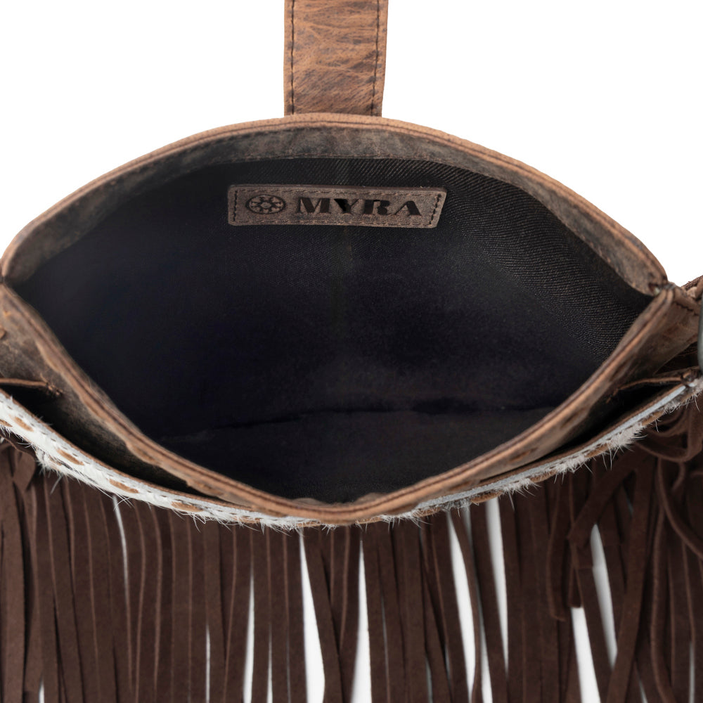 Myra Maverick Mist Hairon Leather Bag in Speckled Ivory