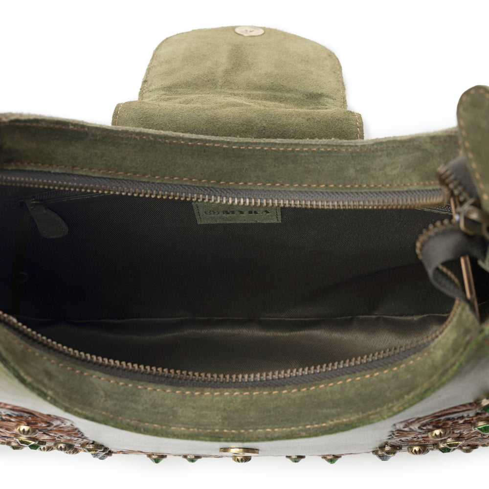 Myra Sierra Grove Handtooled Leather Bag in Western Fern