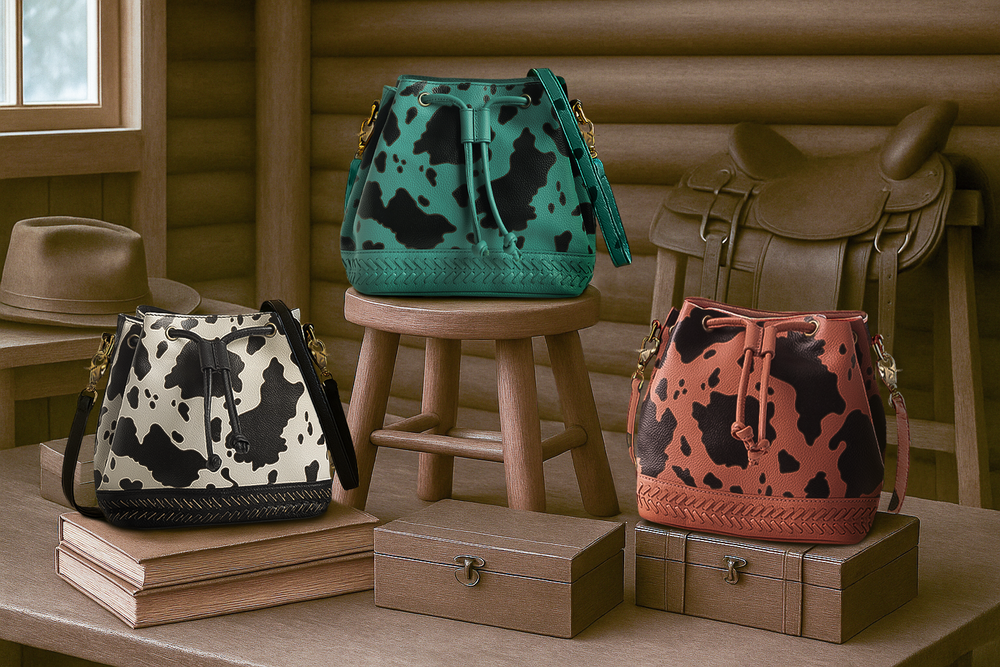 Ranch Holstein Heritage Bucket Bag In Turquoise